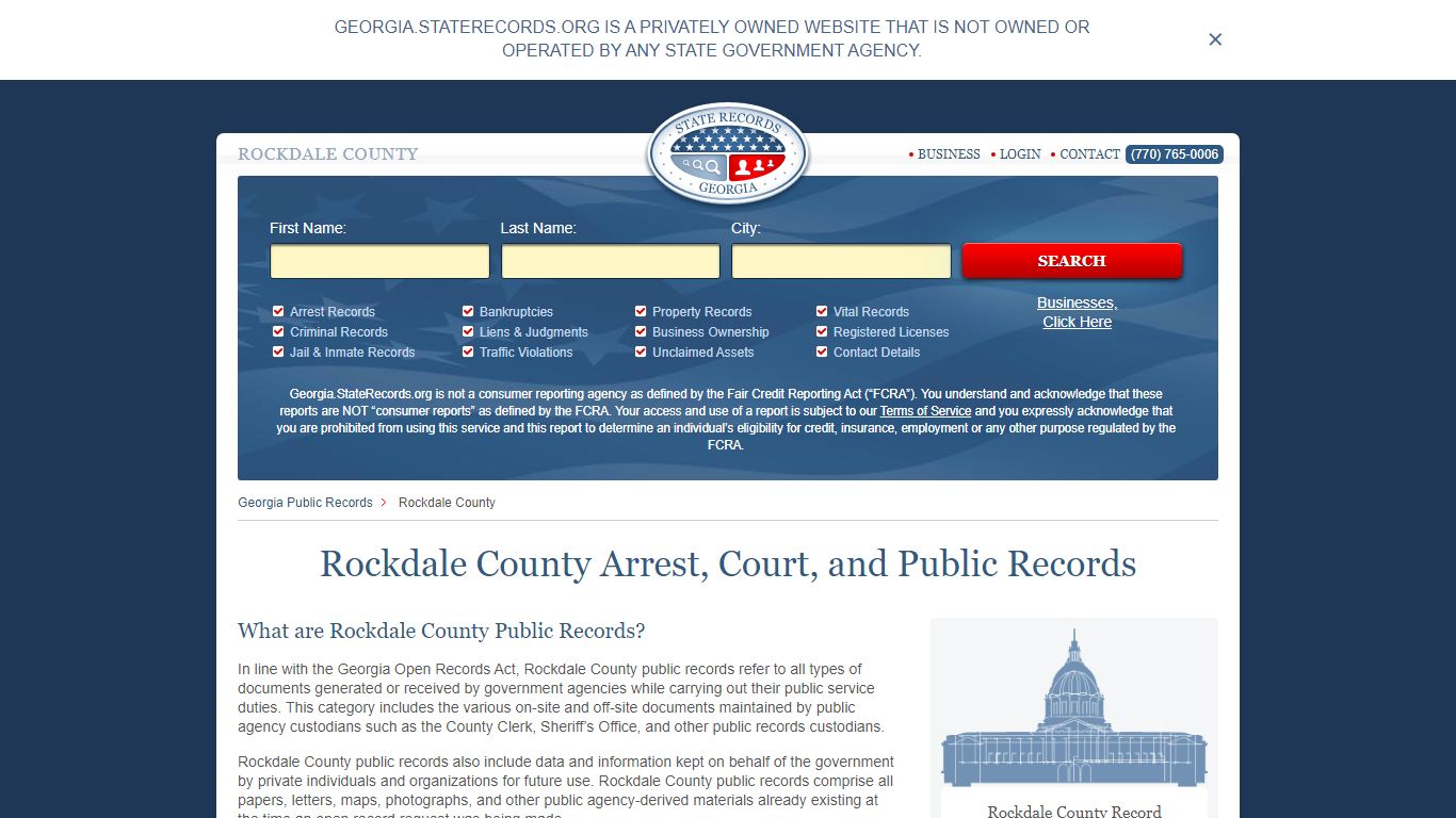 Rockdale County Arrest, Court, and Public Records